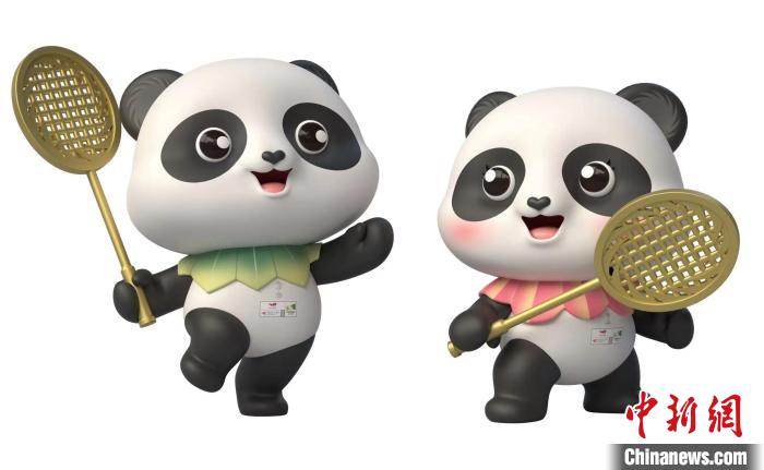 成都2024汤尤杯吉祥物熊嘟嘟与羽蓉蓉首次亮相，